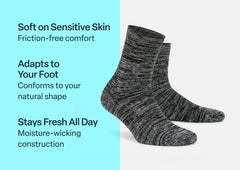 Extra Roomy Socks (Thick) - Black/Gray